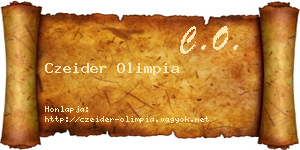 Czeider Olimpia névjegykártya